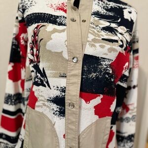 Lovely flower artistic modern jacket. Size L